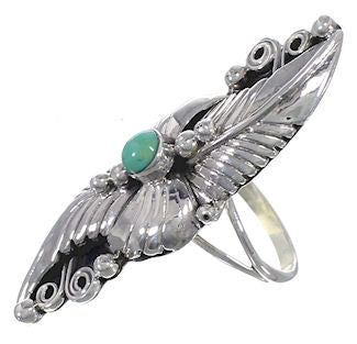Southwest Sterling Silver Turquoise Ring Size 5-1/4 UX31865