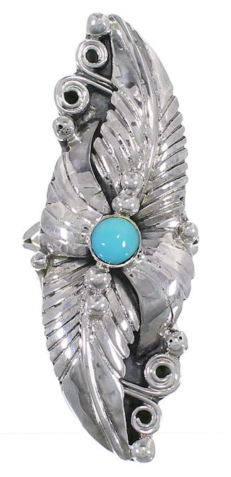 Genuine Sterling Silver Turquoise Jewelry Ring Size 6 UX31891