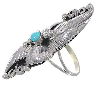 Genuine Sterling Silver Turquoise Jewelry Ring Size 6 UX31891