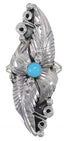 Sterling Silver Turquoise Jewelry Scalloped Leaf Ring Size 6 UX31926