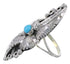 Sterling Silver Turquoise Jewelry Scalloped Leaf Ring Size 6 UX31926