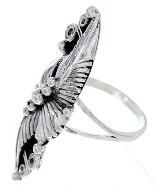 Southwest Sterling Silver Scalloped Leaf Ring Size 6-3/4 FX93646