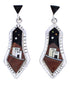 Native American Pueblo Design Multicolor Inlay Earrings EX31668