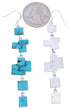 Turquoise Inlay Southwestern Hook Dangle Earrings EX24425