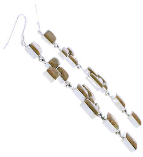 Turquoise Inlay Hook Dangle Earrings Southwest Jewelry EX24439