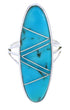 Sterling Silver Inlay Turquoise Southwest Ring Size 6-1/2 YX33703