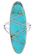 Genuine Silver Inlay Southwest Turquoise Ring Size 5-1/2 YX33765