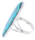 Genuine Silver Inlay Southwest Turquoise Ring Size 5-1/2 YX33765