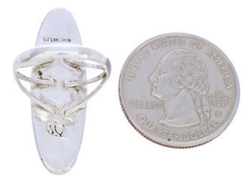 Genuine Silver Inlay Southwest Turquoise Ring Size 5-1/2 YX33765