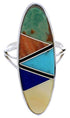 Southwest Multicolor Silver Ring Size 5-1/2 YX33797