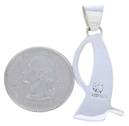 Southwest Sterling Silver Turquoise Inlay Slide Pendant BW74520