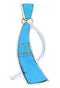 Genuine Sterling Silver Jewelry Turquoise Inlay Pendant BW74523