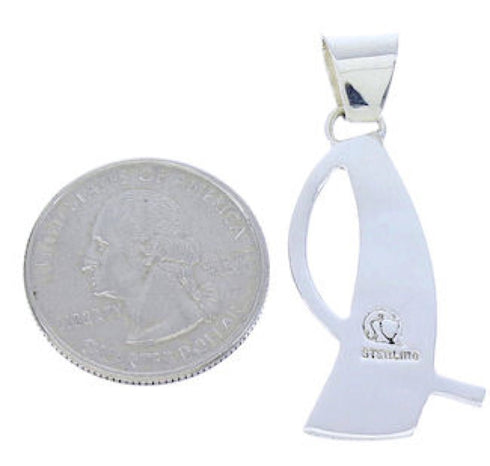 Genuine Sterling Silver Jewelry Turquoise Inlay Pendant BW74523