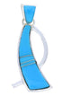 Turquoise Inlay Southwestern Sterling Silver Pendant BW74524
