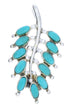 Turquoise And Sterling Silver Leaf Southwestern Pendant BW74530