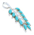 Turquoise And Sterling Silver Leaf Southwestern Pendant BW74530