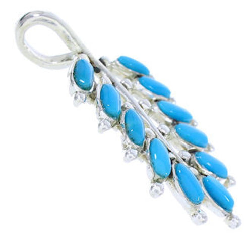 Sterling Silver Southwest Turquoise Leaf Pendant BW74531