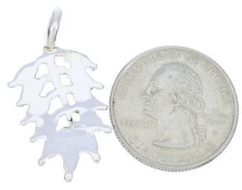 Turquoise Leaf Pendant Sterling Silver Jewelry BW74538