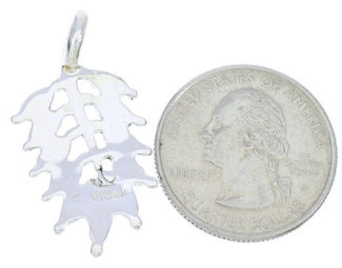 Sterling Silver Southwest Turquoise Leaf Pendant BW74531