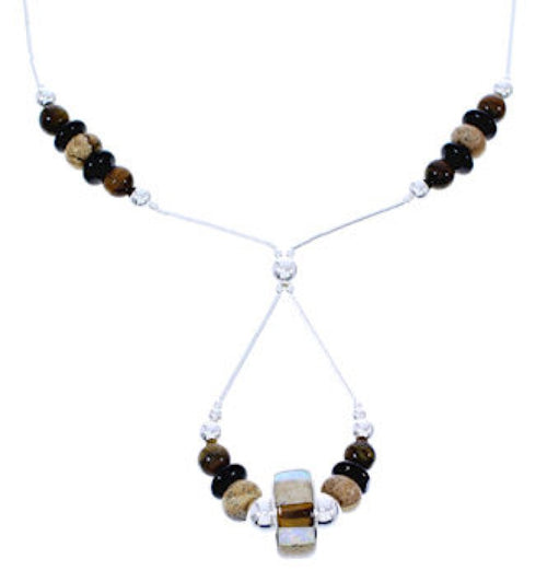 Multicolor Liquid Silver Bead Necklace GS74866