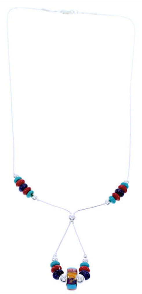 Liquid Silver Multicolor Jewelry Bead Necklace GS74861
