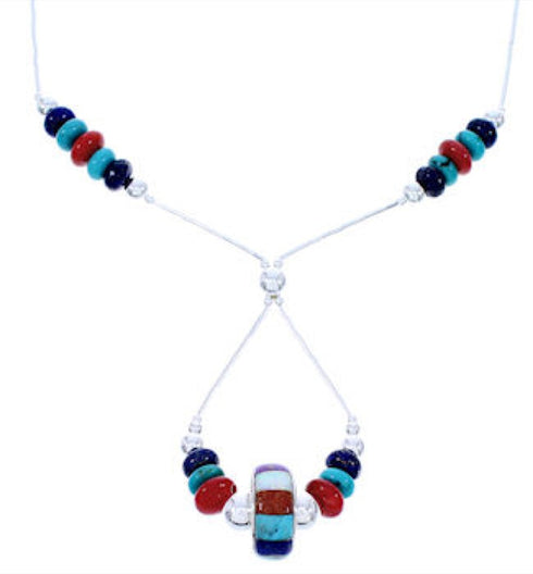 Multicolor Jewelry Liquid Silver Bead Necklace GS74863