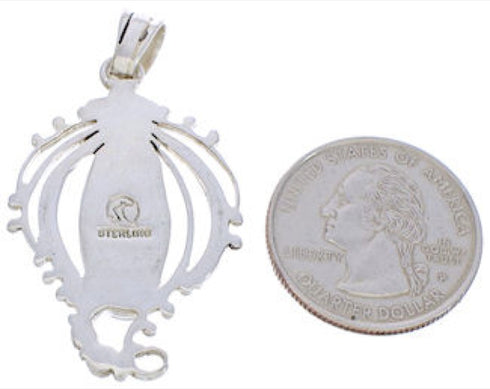 Genuine Sterling Silver Turquoise Pendant Southwest Jewelry BW74967