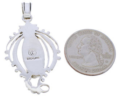 Turquoise Sterling Silver Jewelry Southwestern Pendant BW74977