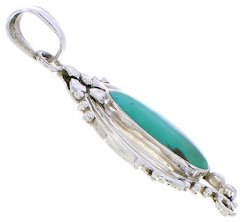 Sterling Silver And Turquoise Slide Pendant Jewelry BW74997