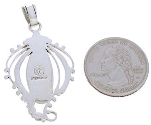 Sterling Silver And Turquoise Slide Pendant Jewelry BW74997