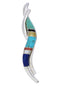 Southwestern Multicolor Inlay Silver Slide Pendant BW75082