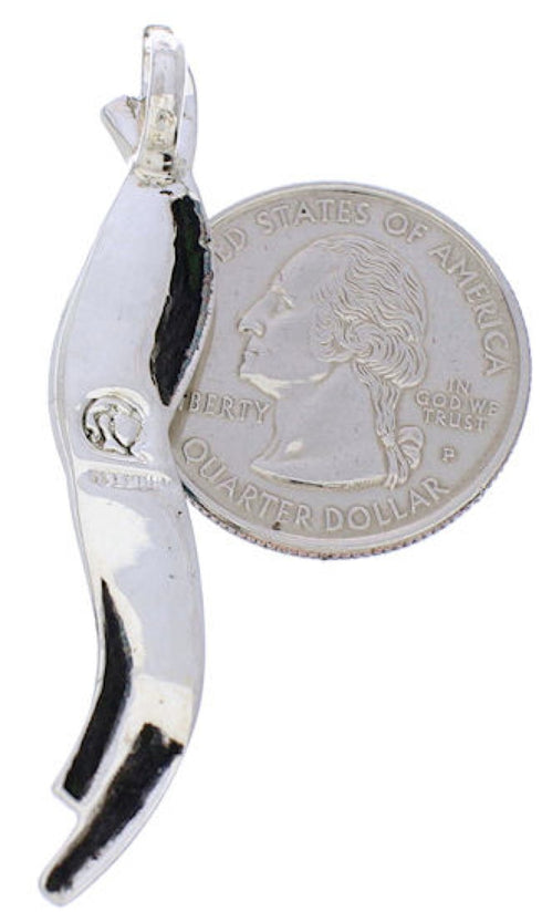 Southwest Silver Turquoise Inlay Slide Pendant Jewelry BW75086