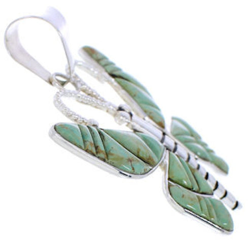 Turquoise Inlay Butterfly Southwestern Silver Pendant BW75146