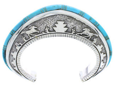 Southwest Horse Silver Jewelry Turquoise Cuff Bracelet PX27735