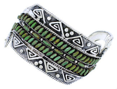 Sterling Silver Turquoise Jewelry Water Waves Cuff Bracelet RS75368