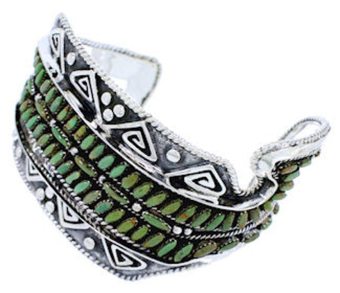 Sterling Silver Water Waves Turquoise Cuff Bracelet RS75367