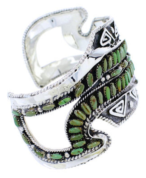 Sterling Silver Turquoise Jewelry Water Waves Cuff Bracelet RS75368