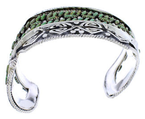 Sterling Silver Water Waves Turquoise Cuff Bracelet RS75367