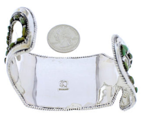 Sterling Silver Water Waves Turquoise Cuff Bracelet RS75367