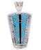 Jet Turquoise Inlay Sterling Silver Southwest Pendant MW75158