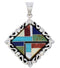 Southwest Silver Multicolor Inlay Pendant GS75186
