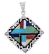 Multicolor Inlay Sterling Silver Southwest Pendant GS75190