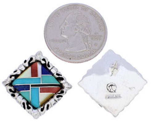 Multicolor And Sterling Silver Post Earrings GS75041