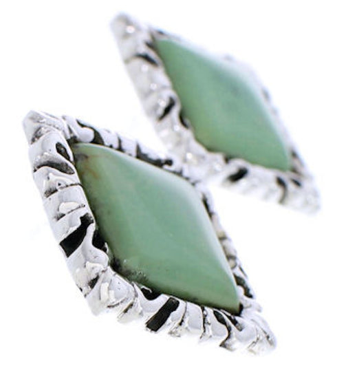 Southwest Turquoise And Sterling Silver Post Earrings GS75037