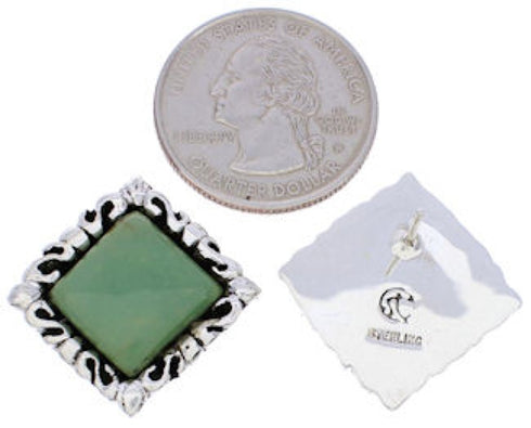 Southwest Turquoise And Sterling Silver Post Earrings GS75037