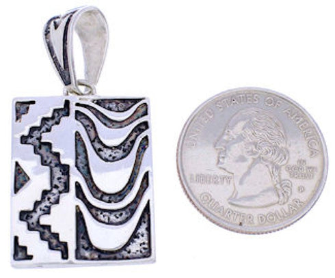 Southwestern Jewelry Multicolor Silver Reversible Pendant MW74989