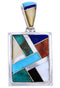 Southwestern Multicolor Sterling Silver Reversible Pendant MW74993
