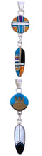 Native American Mesa Design Multicolor Reversible Pendant MW75013