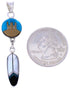 Native American Mesa Design Multicolor Reversible Pendant MW75013