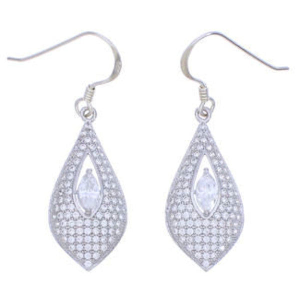 Sterling Silver And Cubic Zirconia Hook Dangle Earrings RS75416